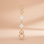 Chaîne Cœur Deux Fleurs Blanches