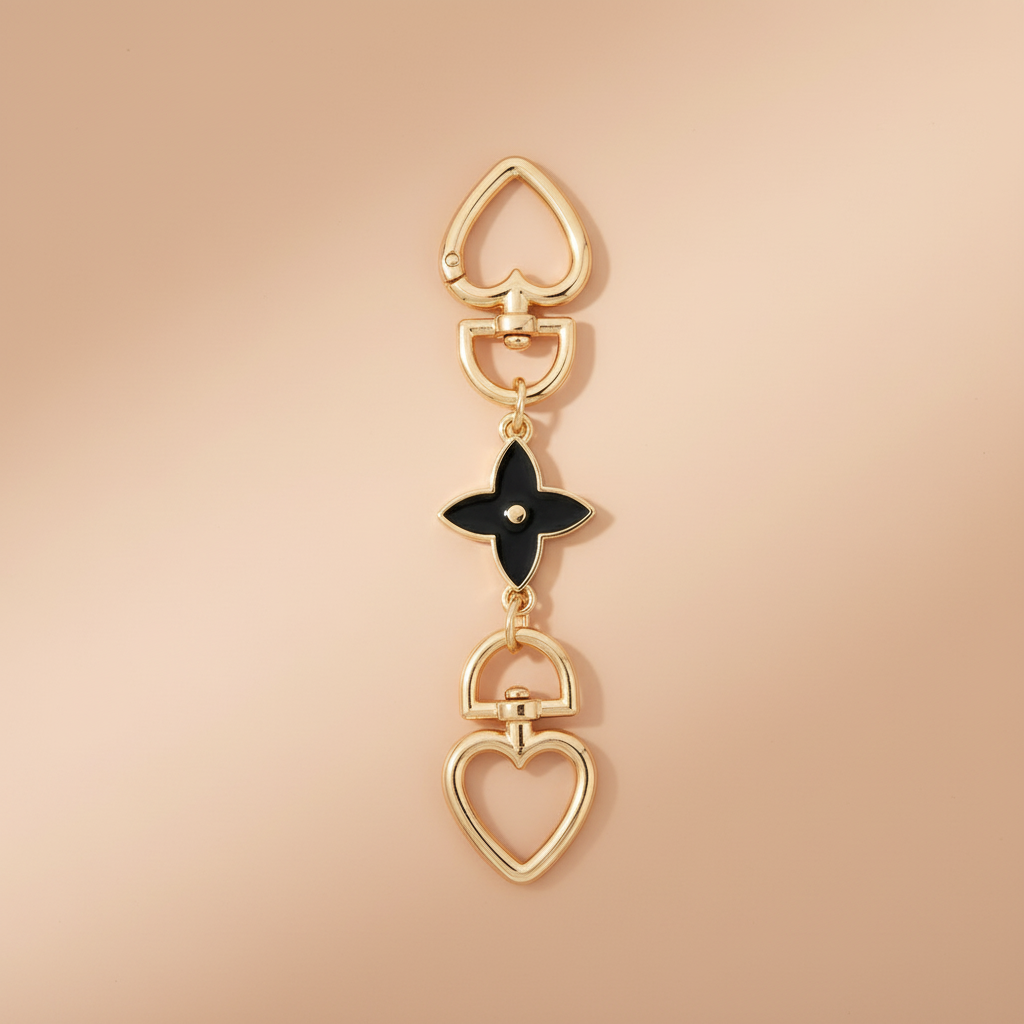 Chaîne Cœur Fleur Noire