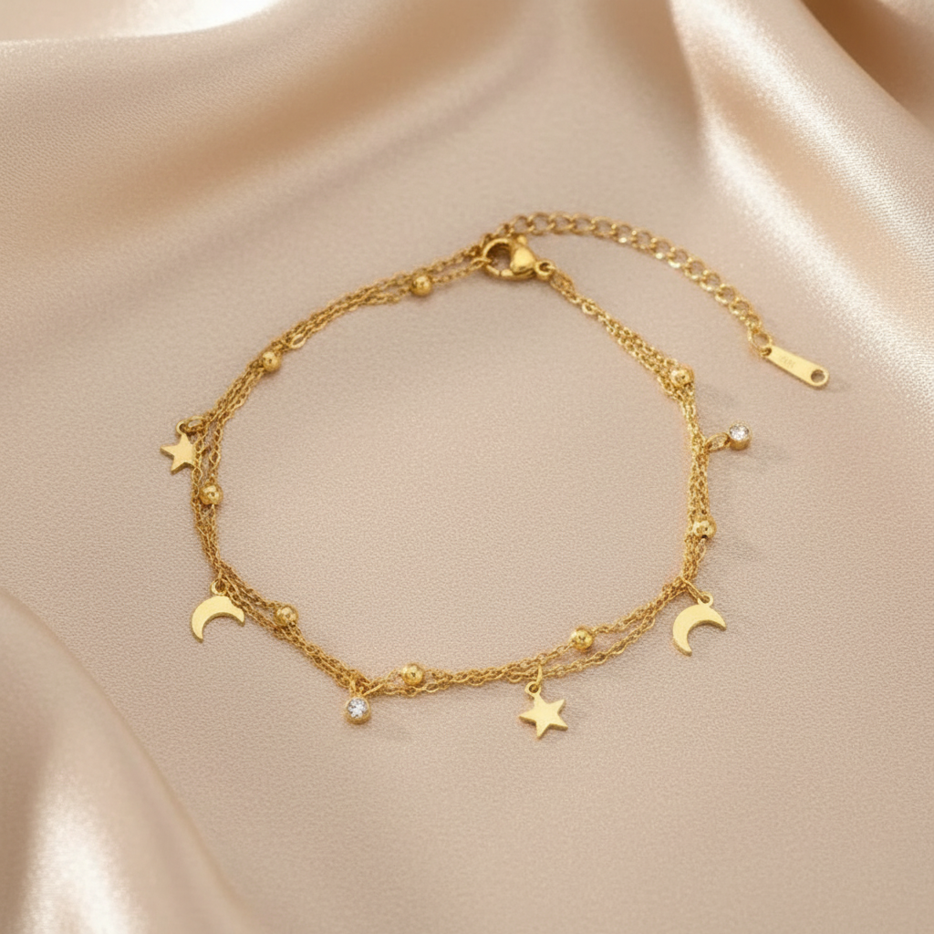 Bracelet Anklets vue flat lay - Minélia